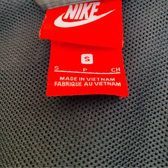 NEW NIKE Black White Colorblock Solid Windbreaker Jacket Hoodie Hood Pockets S - Picture 5 of 10